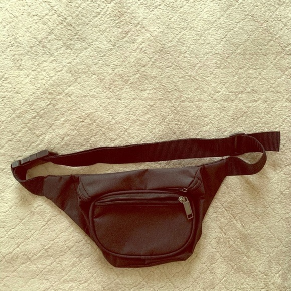 Black Waist Fanny Pack 2 compartments - Picture 1 of 6